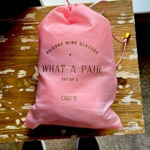 Odeme Blush Silicone Wine Glasses Duo